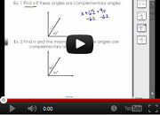 Complementary and Supplementary Angles Video Link