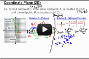 Midpoint - Finding an Unknown Endpoint on a Coordinate Plane Video Link
