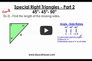 Special Right Triangles Part 2 Video Link