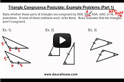 Triangle Congruence Postulates Basic Example Problems Video Link